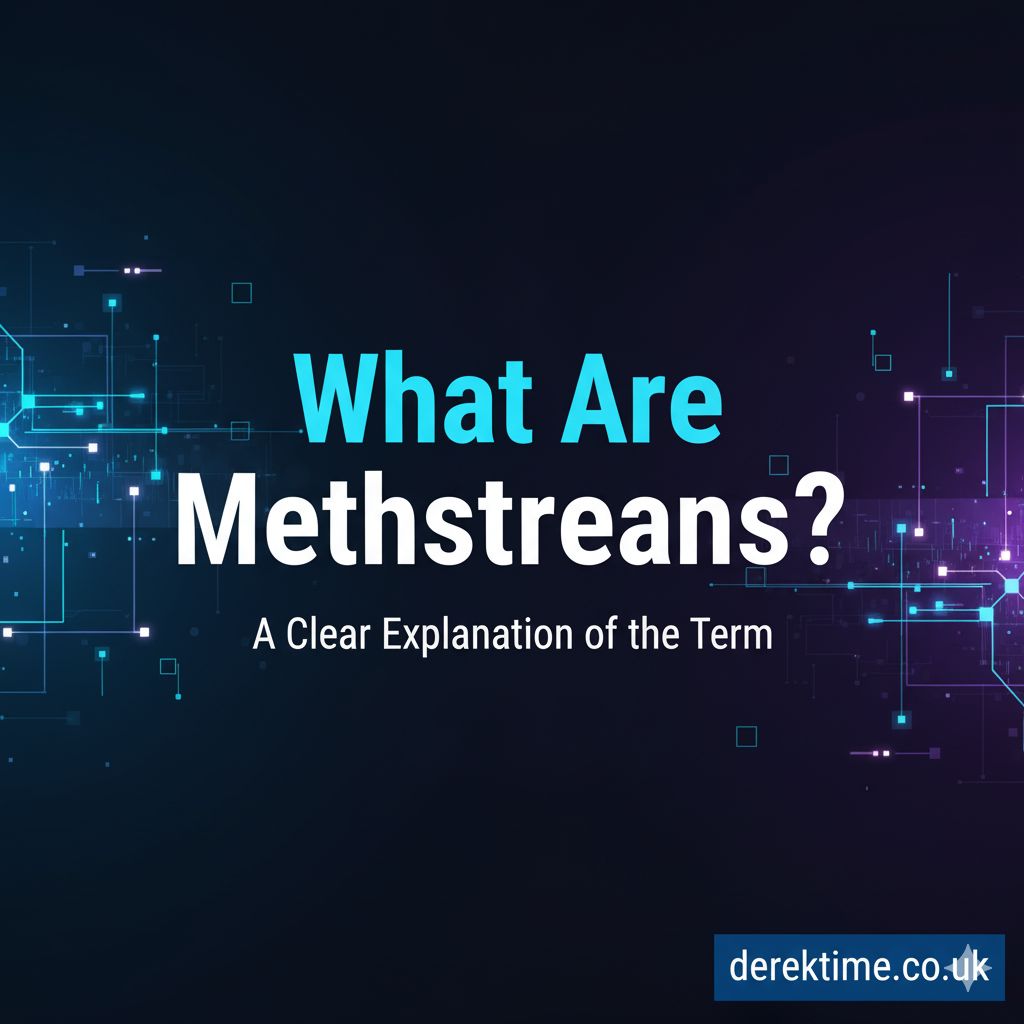 What Are Methstreans A Clear Explanation of the Term Abstract digital graphic explaining methstreams, showing a primary data stream with secondary information flows.