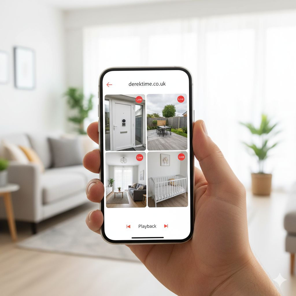 Your Ultimate Guide to Nanniyun Video Recordings A person viewing a secure feed of nanniyun video recordings from multiple cameras on their smartphone.