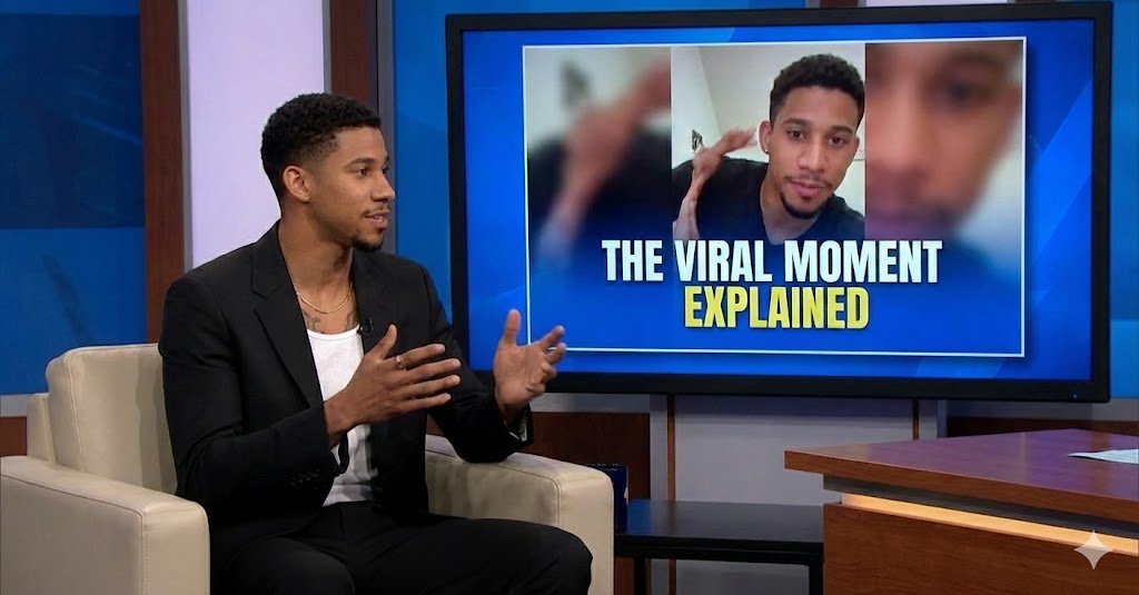 Keiynan Lonsdale speaking thoughtfully at an event, dressed stylishly, representing his professional persona beyond viral moments.
