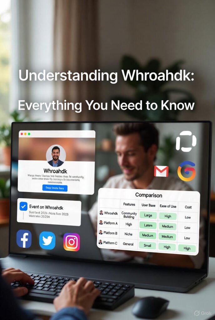 Whroahdk profile screenshot; Event on whroahdk; Comparison chart platforms.