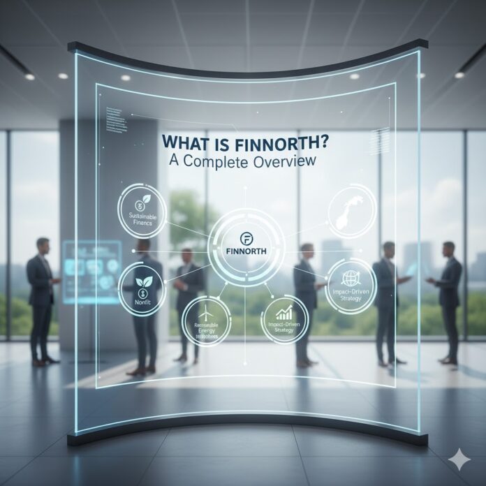 What Is Finnorth A Complete Overview A compass needle pointing steadily north, superimposed over a graph showing steady growth, symbolizing the Finnorth concept