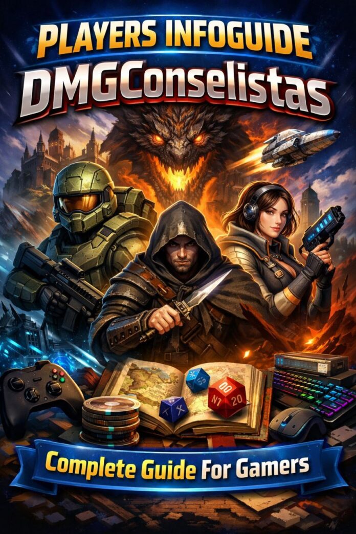 Players Infoguide DMGConselistas Complete Guide For Gamers A serious gamer analyzes complex strategy data on multiple monitors, embodying the Players Infoguide DMGConselistas philosophy.