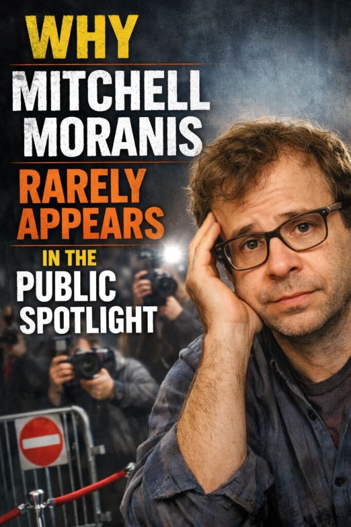 Portrait of actor Mitchell Moranis looking thoughtfully away from the camera, representing his choice for a private life.