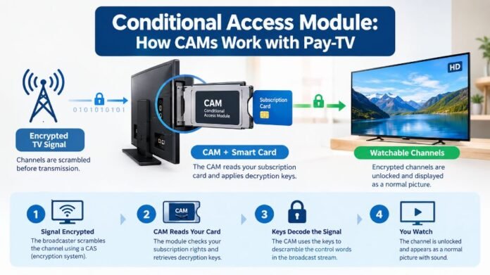 Conditional Access Module How CAMs Work with Pay-TV Conditional Access Module CAM working with pay-TV